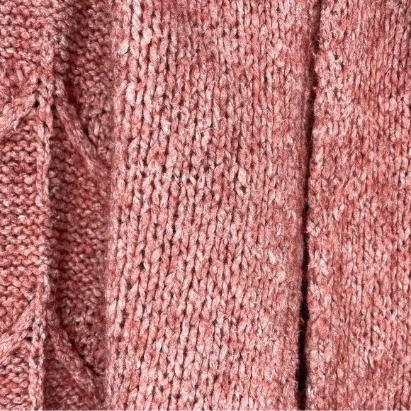 Sleeping On Snow Anthropologie Pink/Rose Knit Cardigan w/ Sherpa Collar Medium - Picture 12 of 14